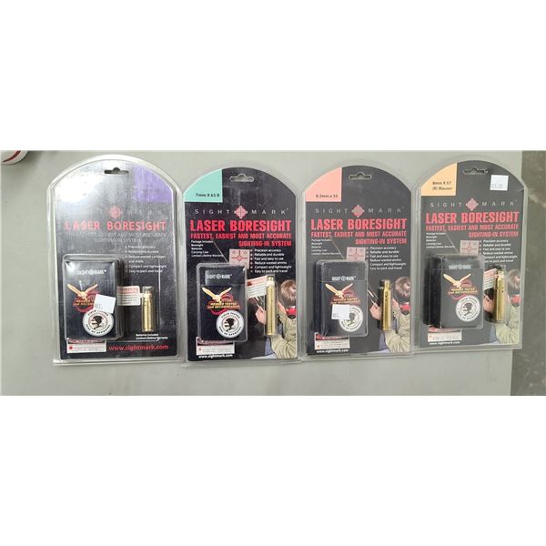 SIGHT MARK LASER BORESIGHT QTY 4. SIZES:7MM X 65R, 6.5MM X 55, 8MM X 57 R MAUSER, 6.8 REMMINGTON SPC