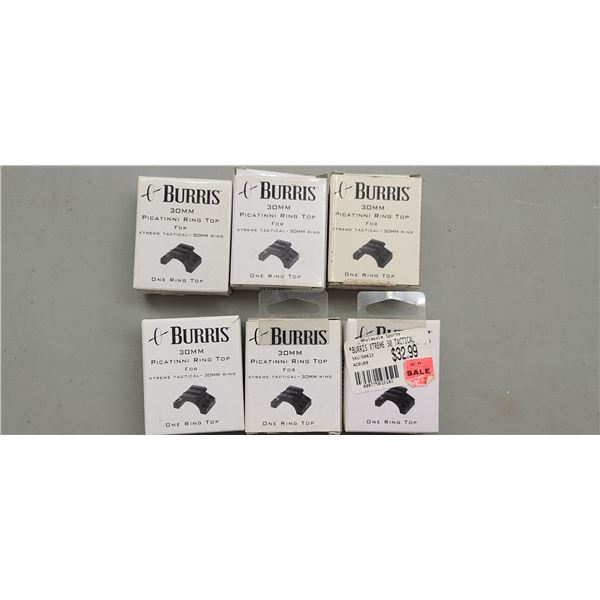 BURRIS 30MM DICATINNI RING TOP QTY 6 VALUE$197.94