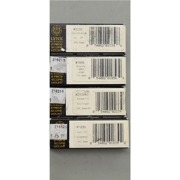 LYNX 2 PIECE SCOPE MOUNT LA/SA, BROWNING A BOLT, SAVAGE 110, REM 700. $104
