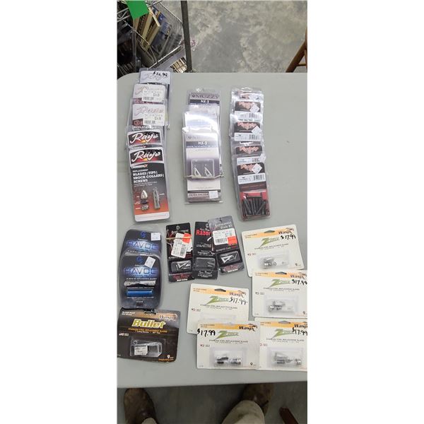 ASSORTED ACHERY/CROSSBOW REPLACEMENT BLADES RETAIL VALUE $514