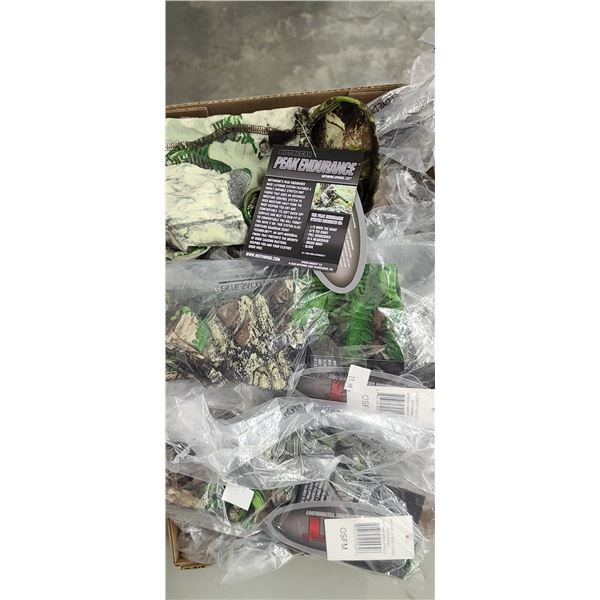 FULL HEAD CAMO COVER QTY 7. PLUS 3/4 FACE COVERS QTY 7 RETAIL VALUE $307.86