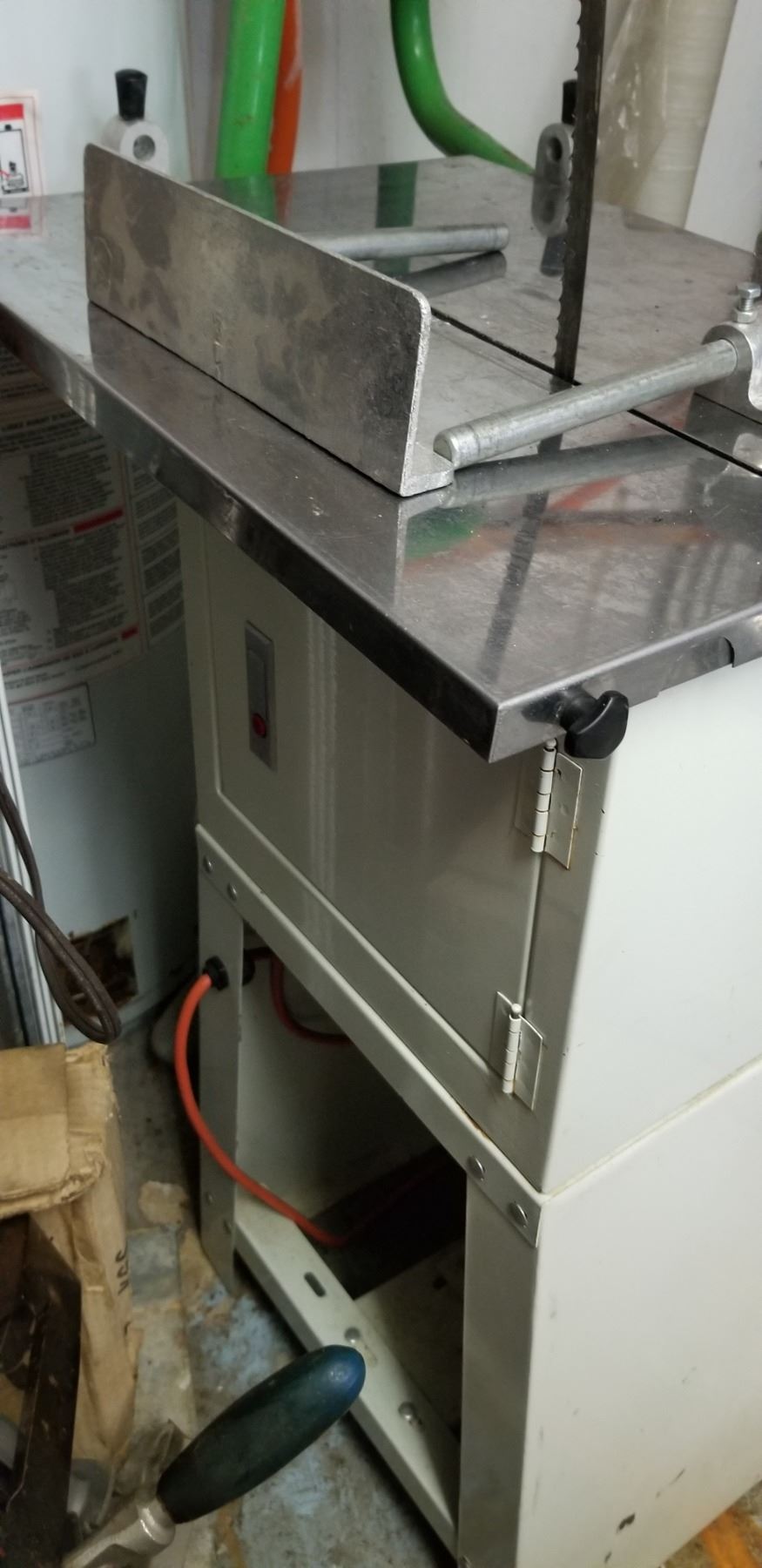 10 INCH MEAT SAW WITH SLIDING TABLE AND MEAT GRINDER ATTACHMENT