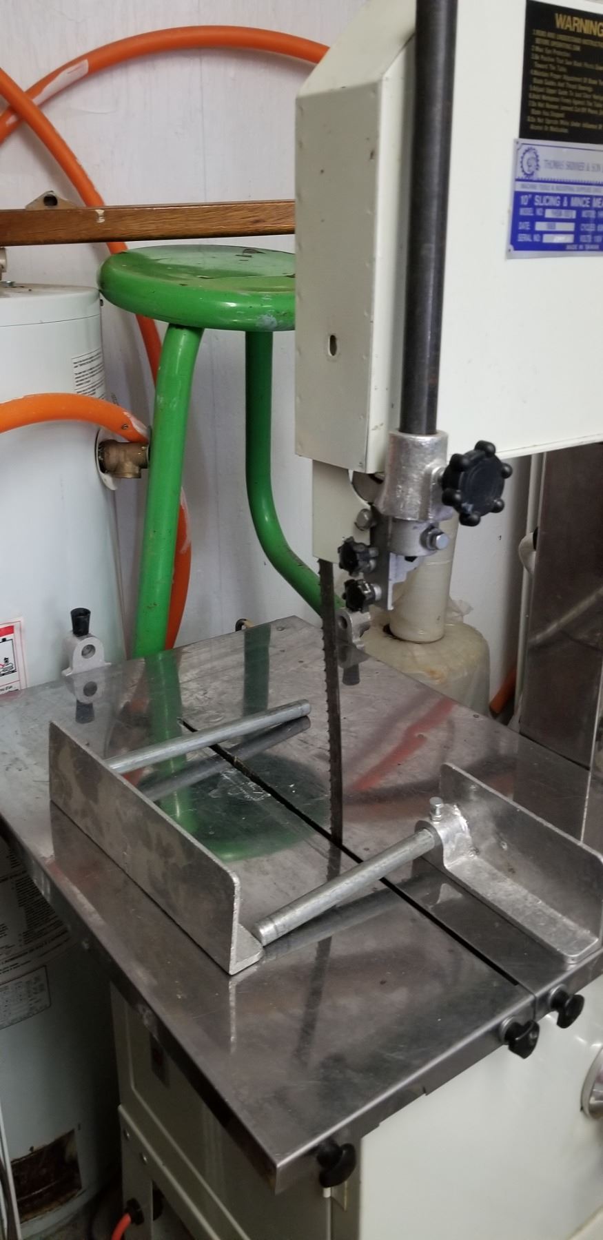 10 INCH MEAT SAW WITH SLIDING TABLE AND MEAT GRINDER ATTACHMENT