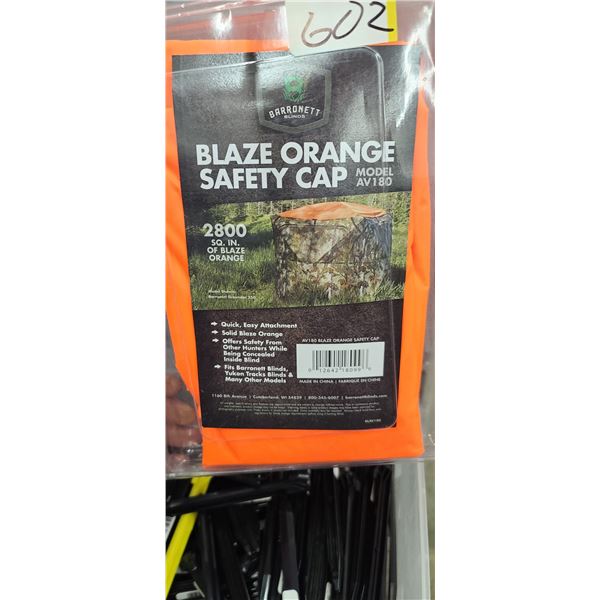 BLAZE ORANGE MODEL AV180 SAFETY CAP FOR BLINDS/TENT QTY 5 $100