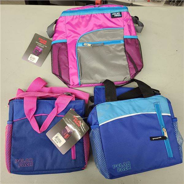 3 X POLAR PACK BEER COOLER BAGS - INSULATED