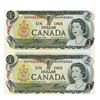 Image 1 : TWO CONSECUTIVE 1973 One Dollar Bills AMH9933503 and  AMH9933504