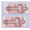 Image 1 : TWO CONSECUTIVE 1986 Two Dollar Bills  EGD8680591 and EGD8680590