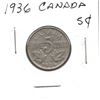 Image 1 : 1936 Canadian 5 Cents