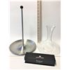 Image 1 : Glass Wine Decanter with Metal Holder +  Swiss Forge Box