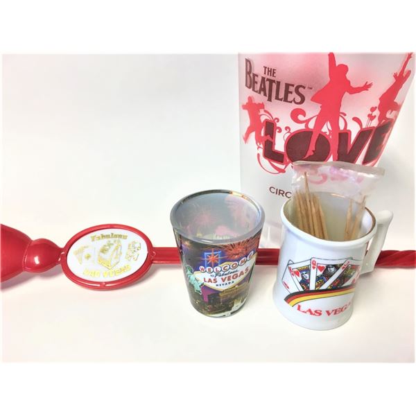 Vegas Souvenirs: Beatles Glass;Toothpick; Shooter; Scratcher