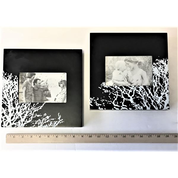 Picture Frames 3 1/2 x 5 1/2 (Black with tree design) Qty 2
