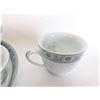 Image 2 : Tea Set  Rice Pattern China (1 Plate, 4 Mini Mugs, 1 Tea Pot) (White/Blue)