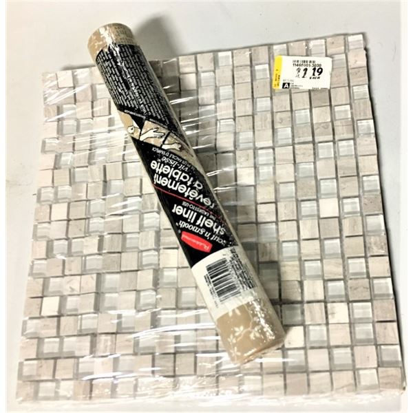 Shelf Liner 10' x 12"  (1 Roll) + 1 Ceramic Tile 12" x 12"