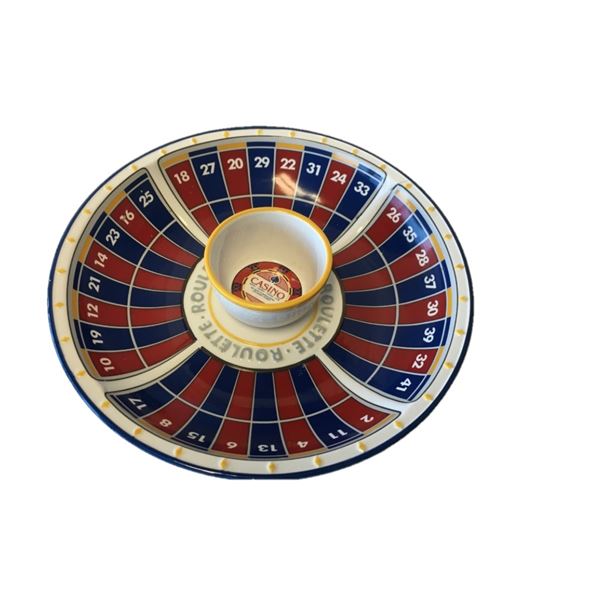 Las Vegas Roulette Theme Chips & Dip Tray/Bowl