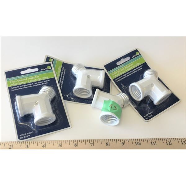 Twin Light Bulb Sockets Adapters                            Qty 4