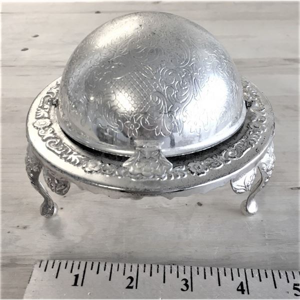 Candy Dish (Silver Plated) Containing 30 Match Books