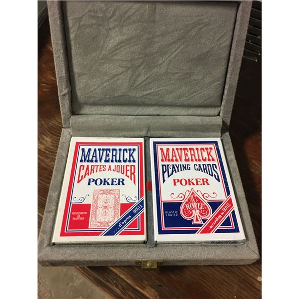 Poker Card Set in Wood Case