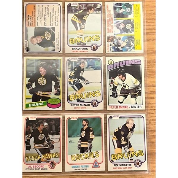 14 Hockey Cards 1970s/1980s Bruins (Incl.Brad Park)