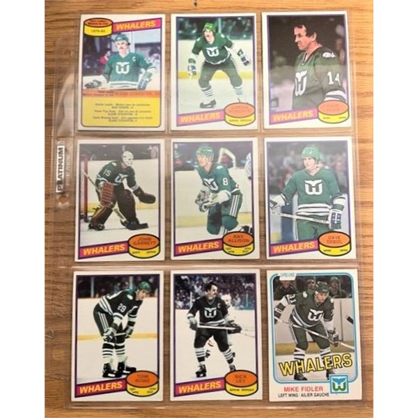 10 Hockey Cards 1970s/1980s Whalers (Incl. Mark Howe)