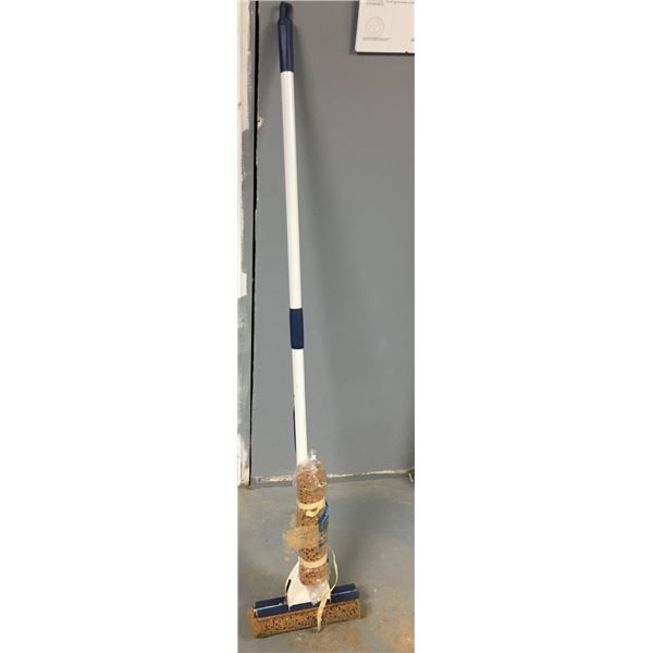 Sponge Mop + One Replacement Head + Plastic Garbage Can