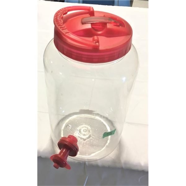 Liquid Container with Spout (Clear with Red Cover)