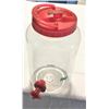 Image 1 : Liquid Container with Spout (Clear with Red Cover)