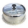 Image 1 : Glass Cake Plate with Metal Cover