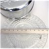 Image 3 : Glass Cake Plate with Metal Cover