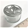 Image 1 : Glass Pot Pourri Jar with Silver Cat Cover
