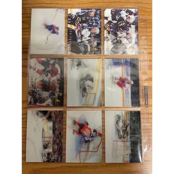 9 Hockey Cards 3D (Incl. Bret Hull, Mario Lemieux....)