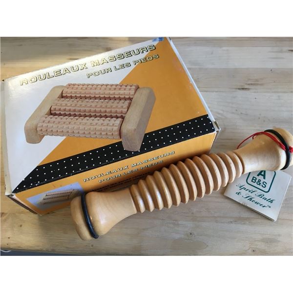 Foot Massage Roller + Wood Hand Massage