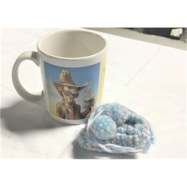 Cowboy Mug and Small Wool Slippers