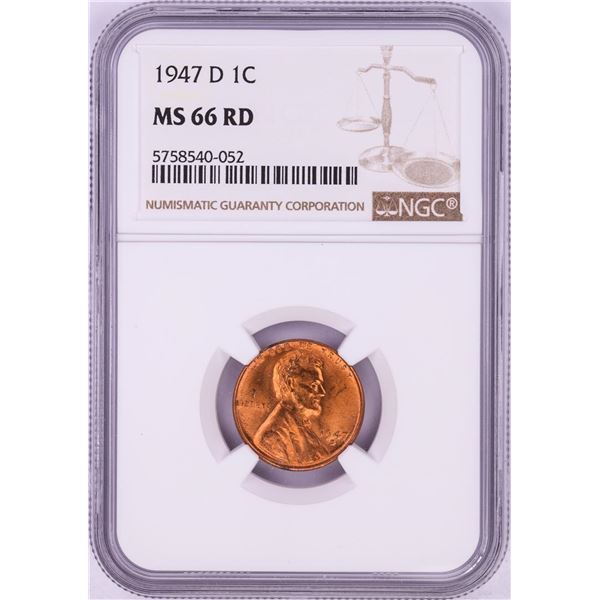 1947-D Lincoln Wheat Cent Coin NGC MS66RD