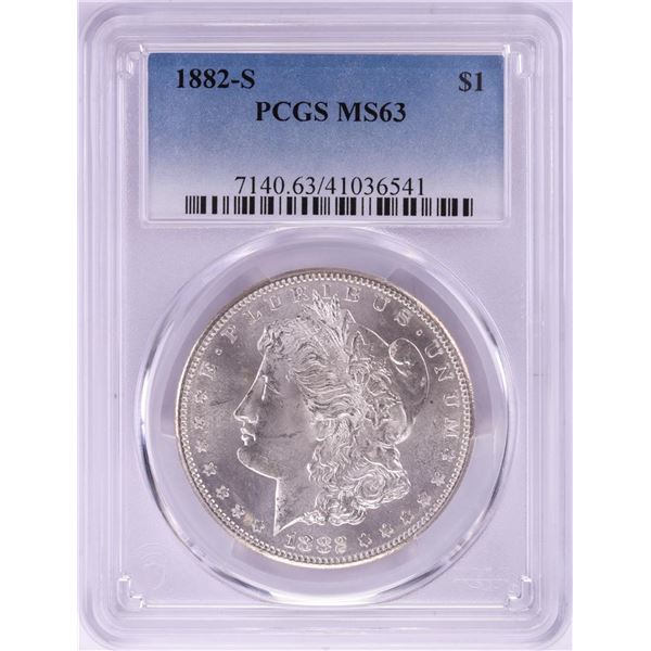 1882-S $1 Morgan Silver Dollar Coin PCGS MS63