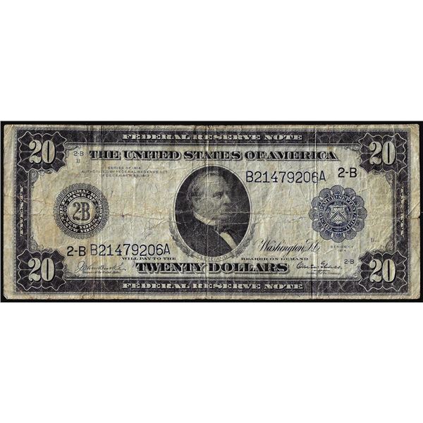 1914 $20 Federal Reserve Note New York