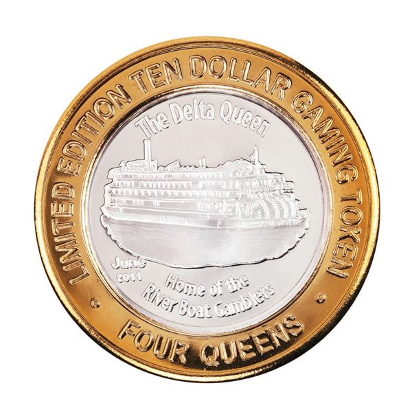 .999 Fine Silver Four Queens Casino Las Vegas, NV $10 Limited Edition Gaming Token