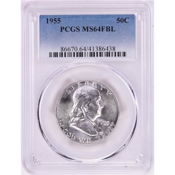 1955 Franklin Half Dollar Coin PCGS MS64FBL