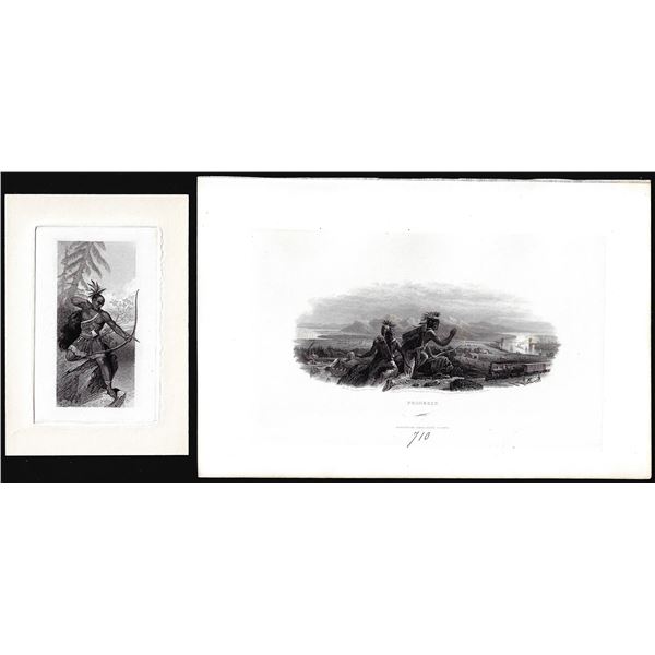 Lot of (2) 1800's Vignette from Original Proof Plates