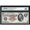 Image 1 : 1886 $5 'Morgan Dollar Back' Silver Certificate Note Fr.263 PMG Choice Uncirculated 63