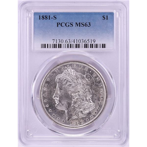1881-S $1 Morgan Silver Dollar Coin PCGS MS63