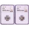 Image 1 : Lot of 1961 & 1961-D Roosevelt Dime Coins NGC MS65