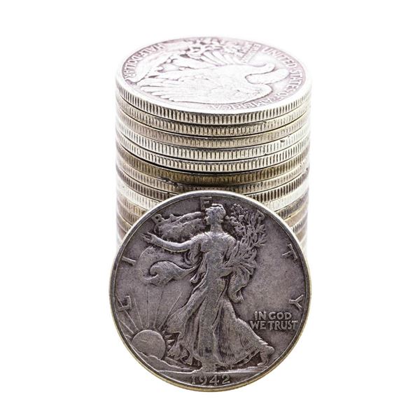 Roll of (20) Mixed Date Walking Liberty Half Dollar Coins