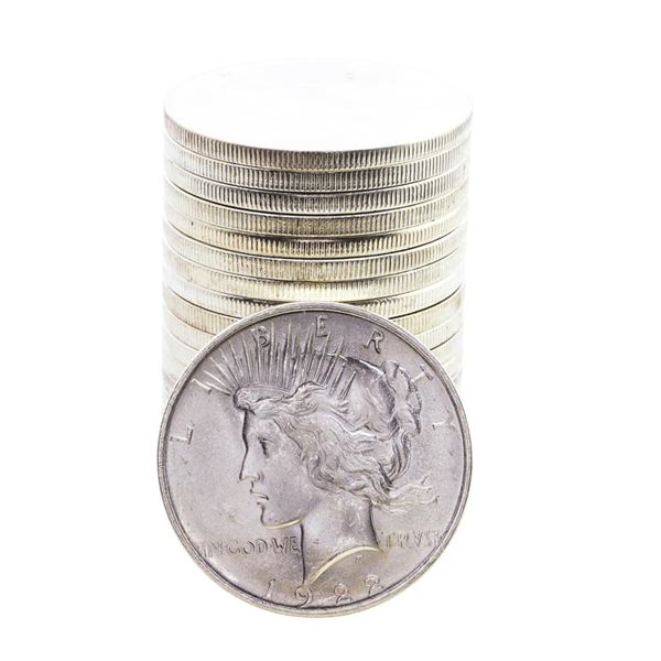 Roll of (20) Brilliant Uncirculated 1922 $1 Peace Silver Dollar Coins