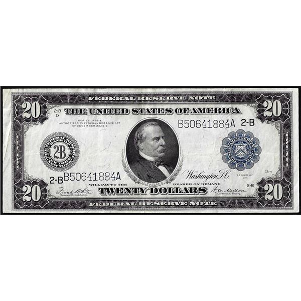 1914 $20 Federal Reserve Note New York