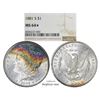 Image 1 : 1881-S $1 Morgan Silver Dollar Coin NGC MS64* Star Amazing Toning