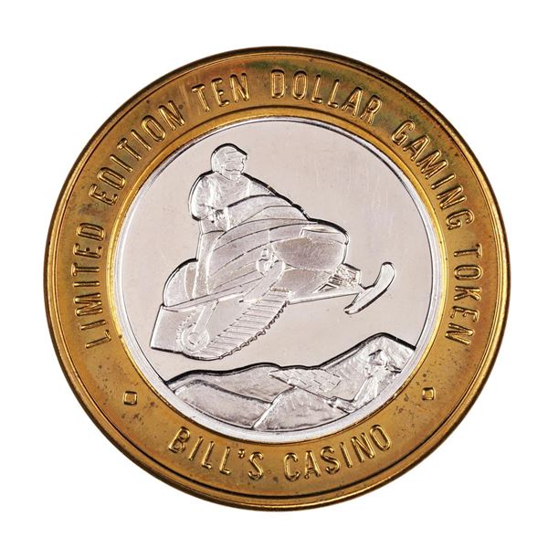 .999 Silver Bill's Casino Lake Tahoe, Nevada $10 Casino Gaming Token Limited Edition