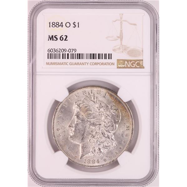 1884-O $1 Morgan Silver Dollar Coin NGC MS62 Great Toning