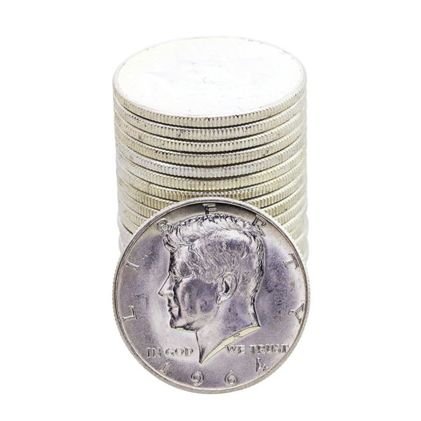 Roll of (20) Brilliant Uncirculated 1964-D Kennedy Half Dollar Coins
