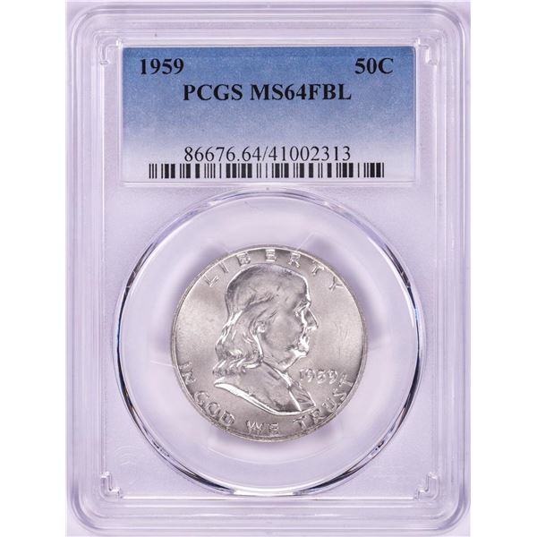 1959 Franklin Half Dollar Coin PCGS MS64FBL