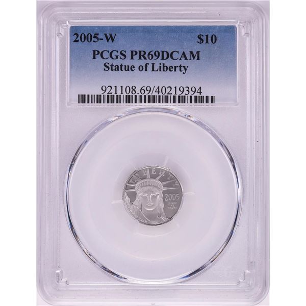 2005-W $10 Proof Platinum American Eagle Coin PCGS PR69DCAM